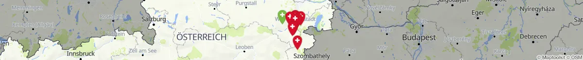 Kartenansicht für Apotheken-Notdienste in der Nähe von Wiener Neustadt (Land) (Niederösterreich)